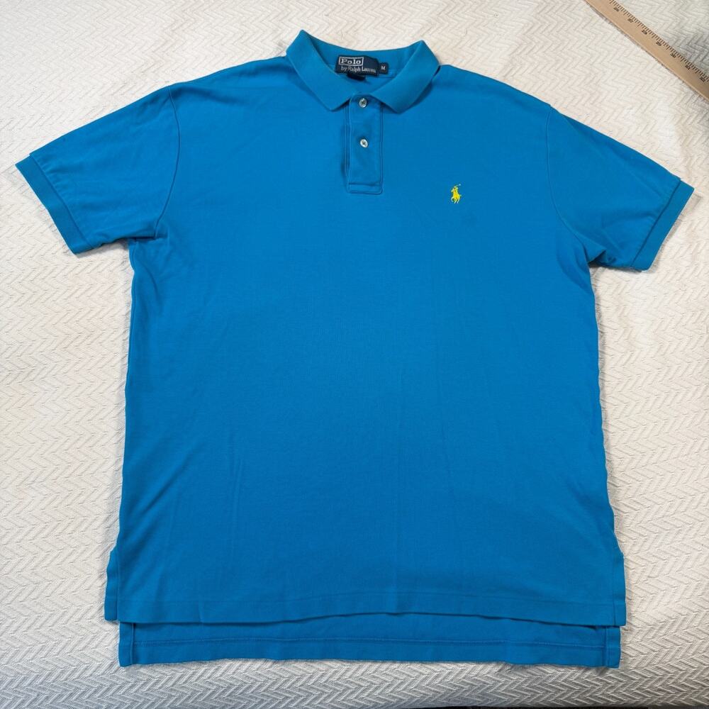 Polo Ralph Lauren Short Sleeve Medium M Polo Blue Shirt Yellow Pony Sri Lanka